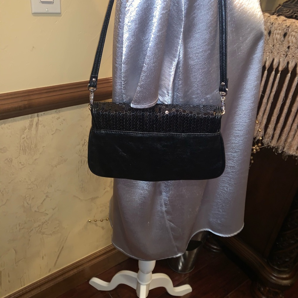 ***Nwot - Grace Adele Sequin Black Handbag - image 7